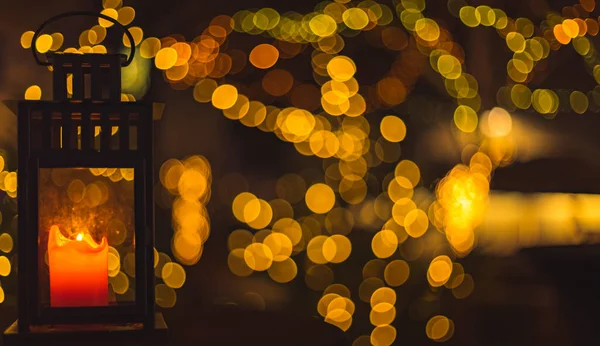 Imagen Enfoque Suave Navidad Linterna Justa Primer Plano Fondo Desenfocado — Foto de Stock