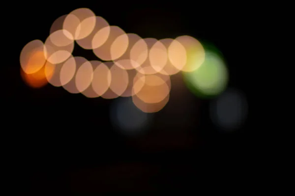 Natt Gatan Lampor Bokeh Ljus Belysning Mörka Abstrakta Ofokuserad Utomhus — Stockfoto