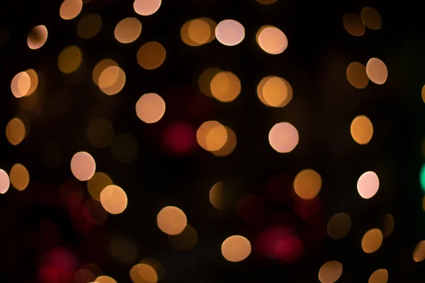Рождественские Огни Черном Фоне Абстрактные Несконцентрированные Обои Праздничные — стоковое фото