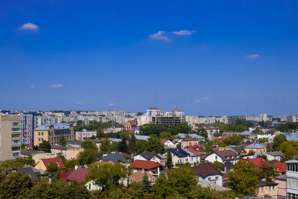 Rustik Stad Antenn Ovanifrån Påsk Europa Ukrainska Staden Lviv Små — Stockfoto