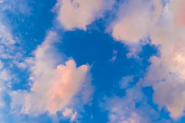 Sky Tender Blue Rose Color Clouds Soft Lighting Day Time — Stock Photo, Image