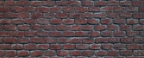 Baksteen Muur Textuur Achtergrond Oud Vuil Oppervlak Panorama Formaat Foto — Stockfoto