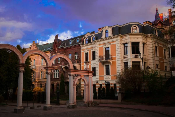 Lviv Oekraïne Oude Binnenstad Woonwijk Met Prachtige Gebouwen Architectuur Buitenkant — Stockfoto