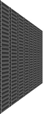 Resim perspektifi kare kare hücre duvarı beyaz arkaplan dikey resmi üzerinde izole