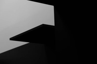abstraction art monochrome minimalism design style pattern of interior studio space low light gray and black color geometric frame shapes background lines