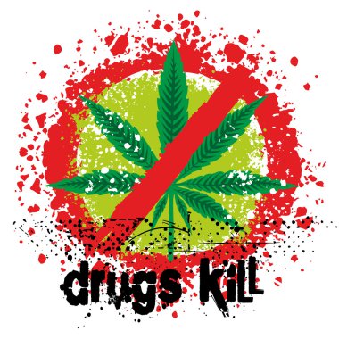 yaprak, cannabi grunge.vintage tasarım t-shirt