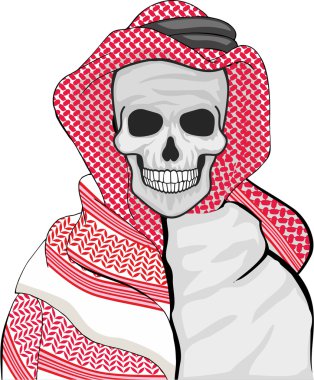 arabic skull coat of arms clipart