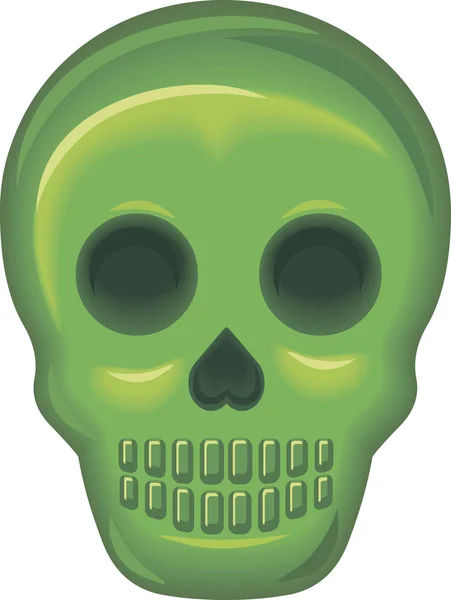 Calavera verde de Halloween — Vector de stock