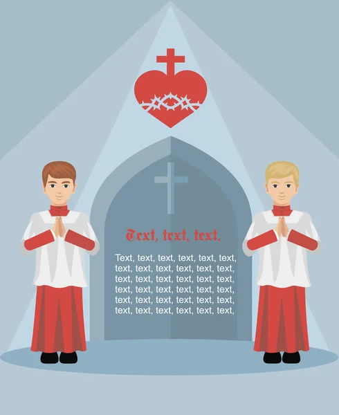 Düz Katolik rahip afiş — Stok Vektör