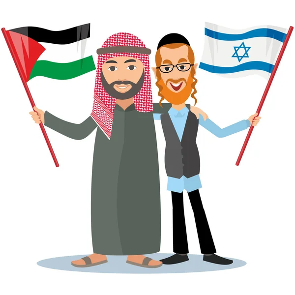 Žid, hassid s arabskými — Stockový vektor