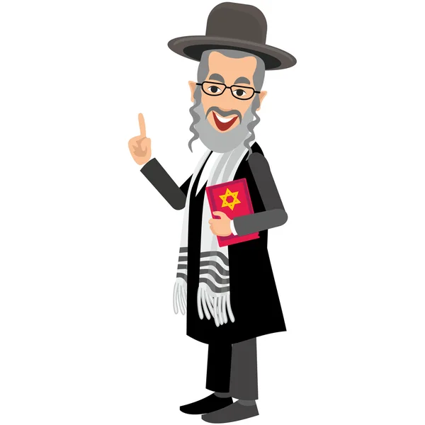 Orthodox jew,hassid with menorah — Stock Vector