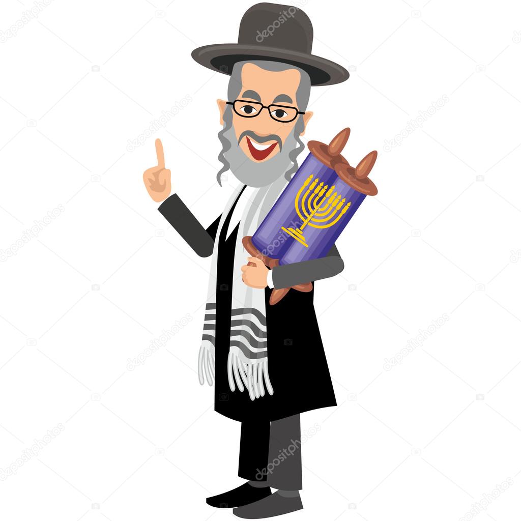 orthodox jew,hassid,rabbi,with Payot and  torah