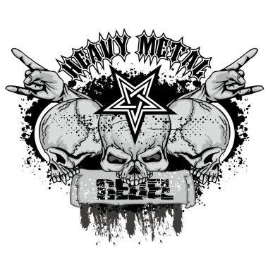 Grunge kafatası arması