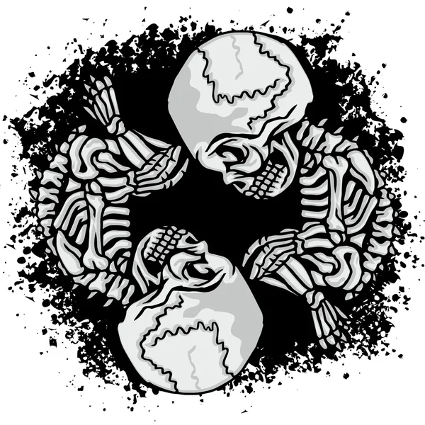 Grunge Totenkopf Wappen — Stockvektor