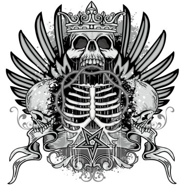 Grunge kafatası arması