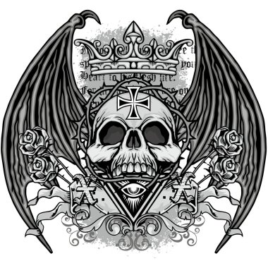 Grunge kafatası arması