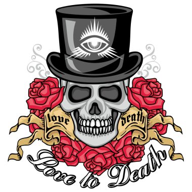 Grunge kafatası arması