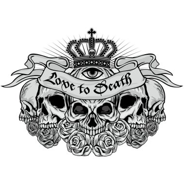 Grunge kafatası arması