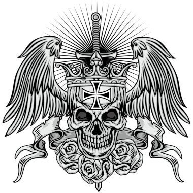 Grunge kafatası arması