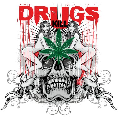 Grunge kafatası arması
