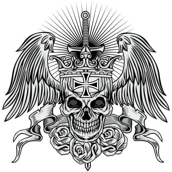 Grunge kafatası arması