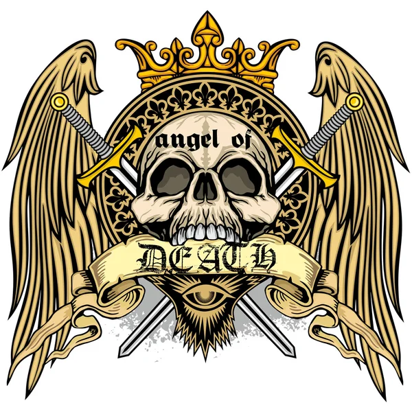 Grunge κρανίο Εθνόσημο — Διανυσματικό Αρχείο