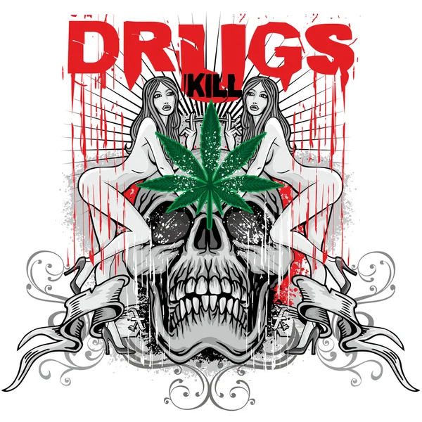 Grunge kafatası arması