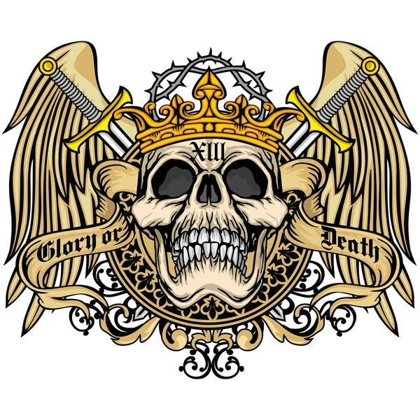 Гранжевий череп герб — стоковий вектор