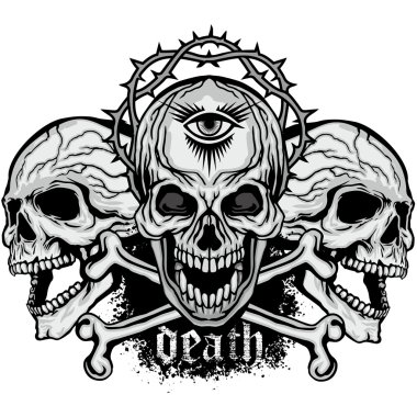 Grunge kafatası arması