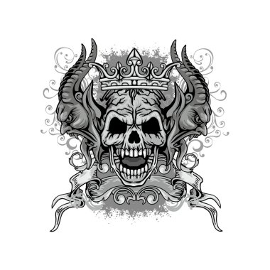 Grunge kafatası arması