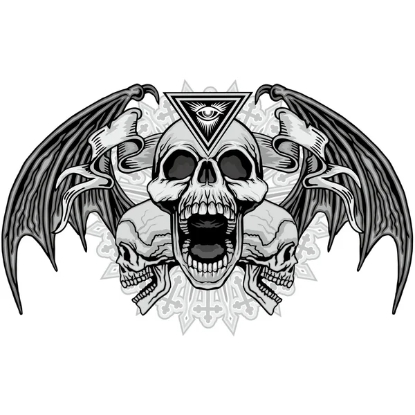Escudo de armas del cráneo grunge — Archivo Imágenes Vectoriales