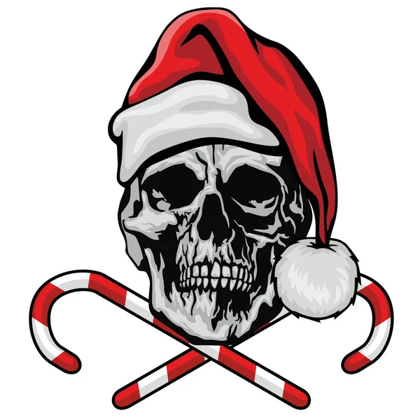 Signo Navidad Con Calavera Santa Claus Camisetas Diseño Vintage Grunge — Archivo Imágenes Vectoriales