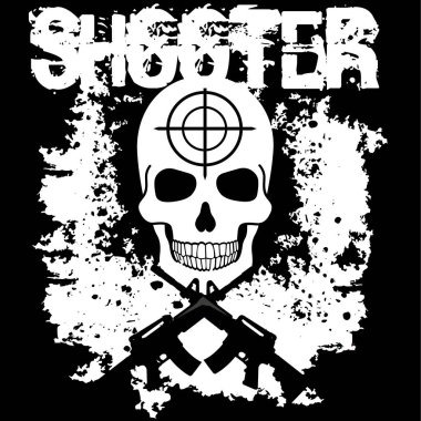 Kafatası ile gotik tabela, grunge vintage tasarım tişörtler