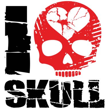 Kafatası ile gotik tabela, grunge vintage tasarım tişörtler