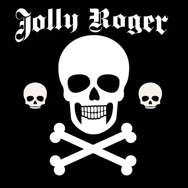 Piracki Znak Czaszką Kośćmi Jolly Roger Grunge Vintage Design Koszulki — Wektor stockowy