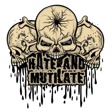 Kafatası ile gotik tabela, grunge vintage tasarım tişörtler