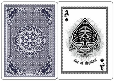 maça kafatası, iskambil kağıdı