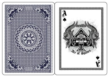 maça kafatası, iskambil kağıdı