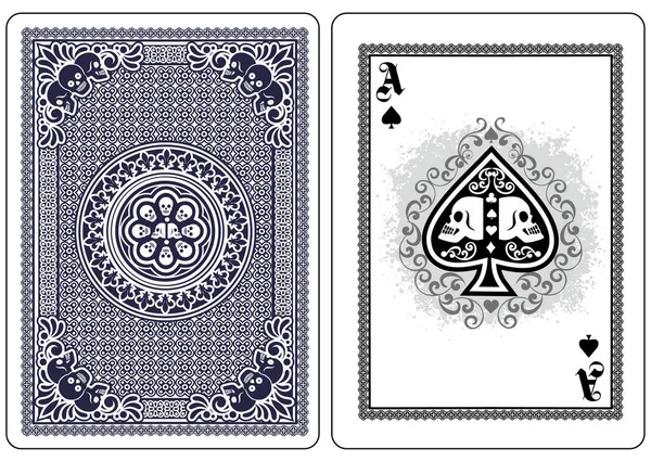 Skull Spades Playing Card — Stock Vector