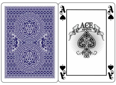 maça ası olan kafatası, iskambil kağıdı 