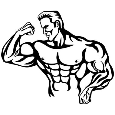 Vücut geliştirici ile motivasyonel t-shirt tasarımı