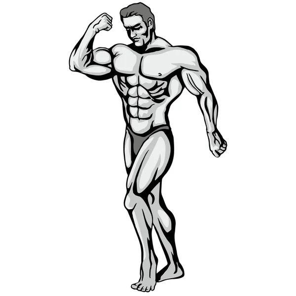 Motiverende Shirt Design Met Bodybuilder — Stockvector