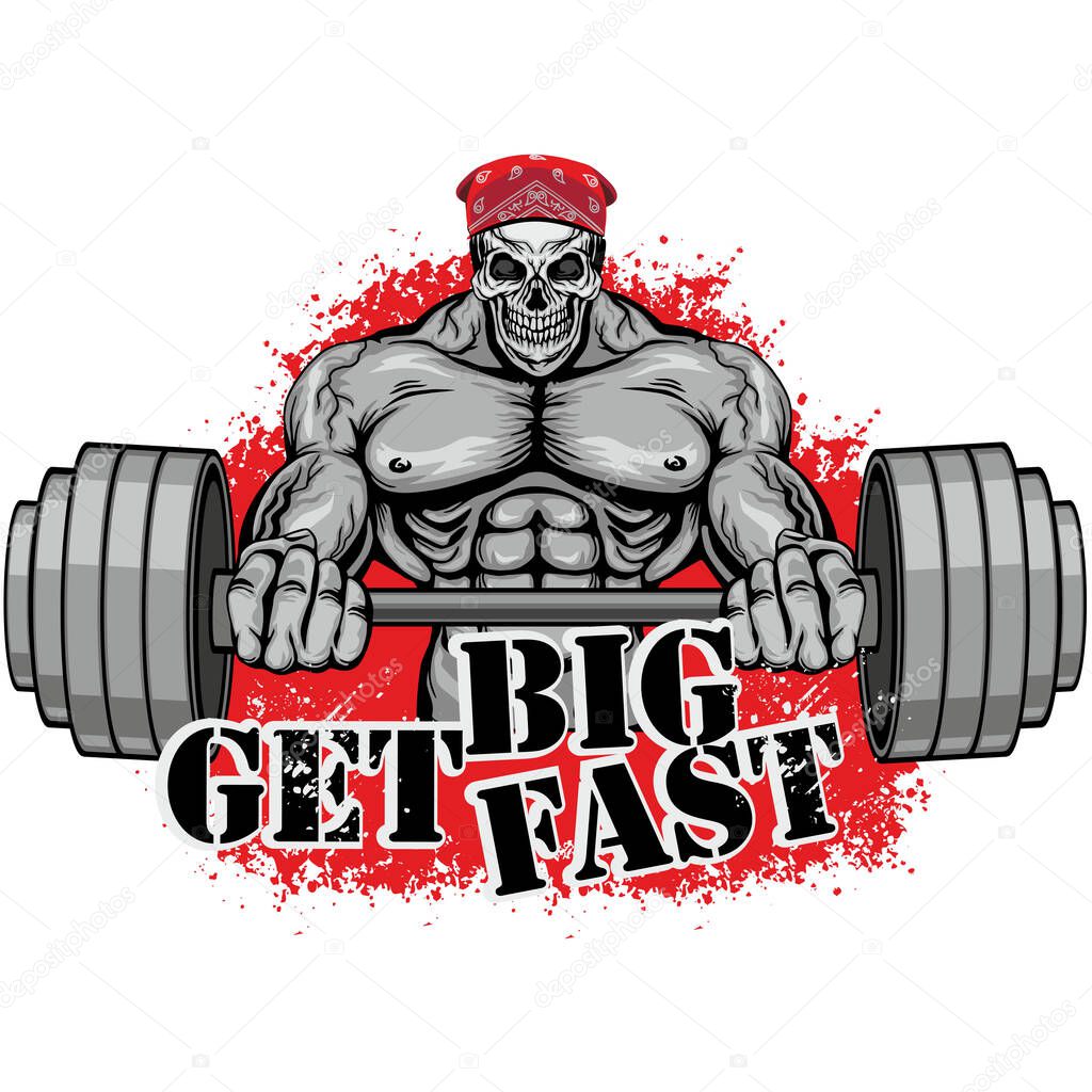 Motivational t shirt design with bodybuilder