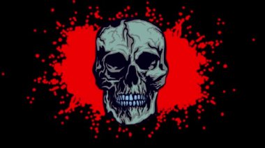 Kafatası ile gotik tabela, grunge vintage tasarımı