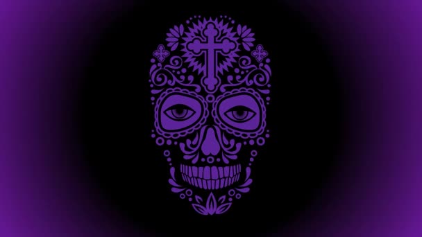 聖なる死よ死者の日メキシコの砂糖の頭蓋骨 — ストック動画