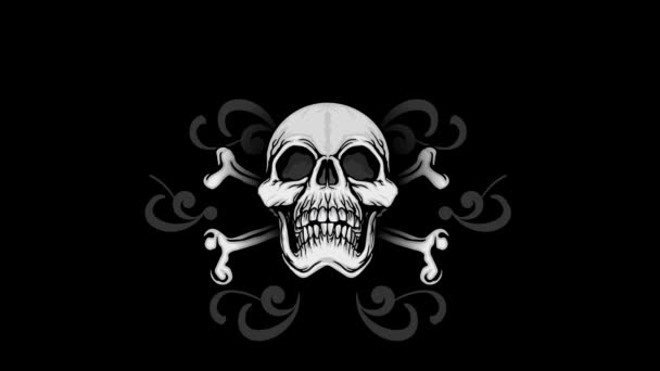 Gothic Sign Skull Grunge Vintage Design — Stock Video