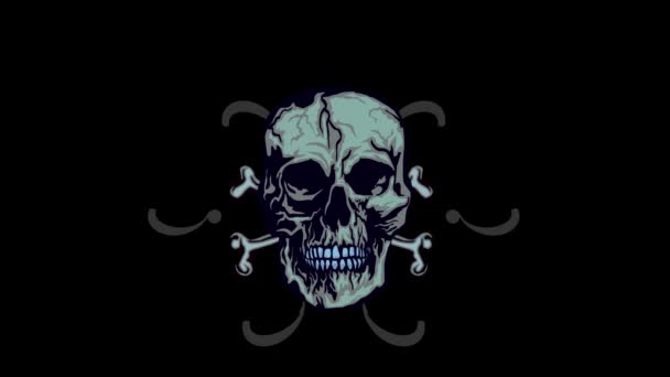 Gothic Sign Skull Grunge Vintage Design Shirts — Stock Video