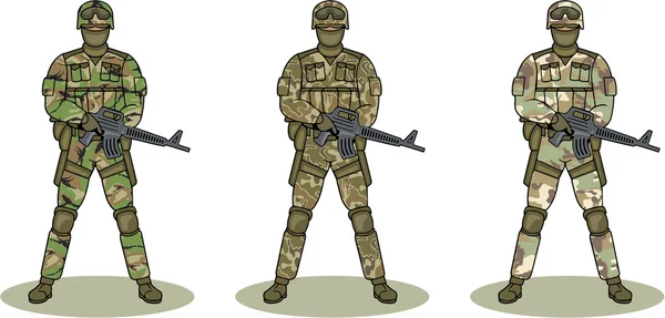 Soldaten in Tarnung — Stockvektor