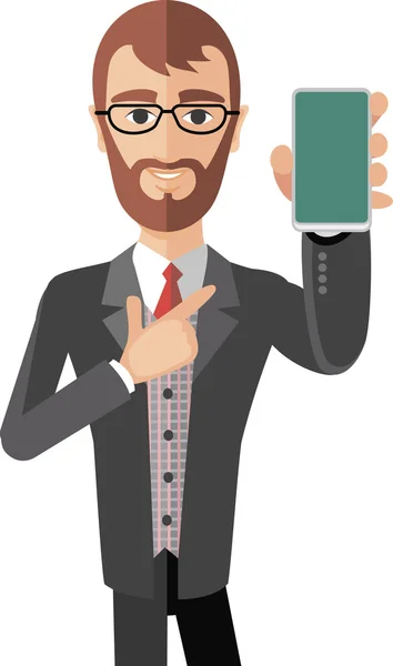 Hombre con teléfono — Vector de stock