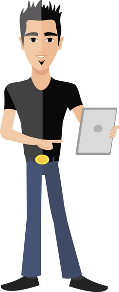 Man met tablet — Stockvector